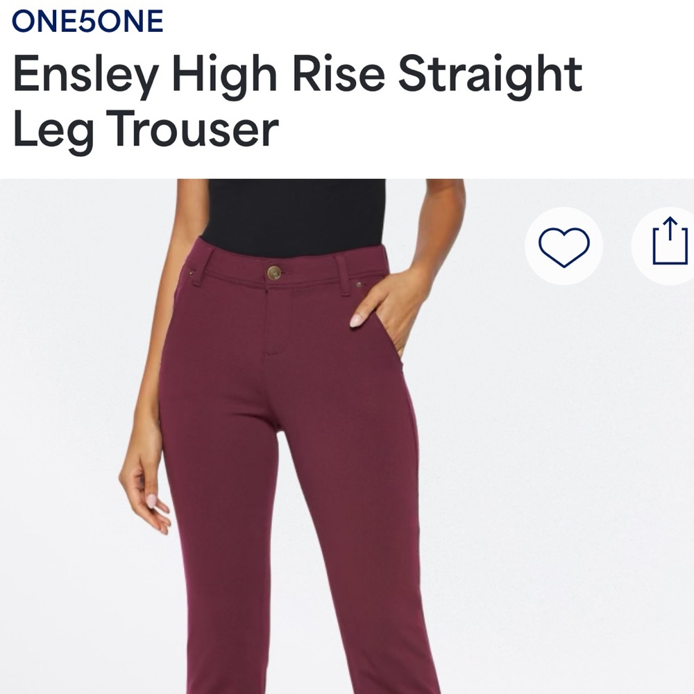 NWT one5one Ensley High Rise straight leg trouser